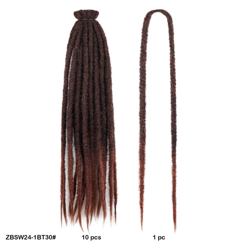 10 Stück/Lot Häkelhaar Dreadlock Doppel Afro Flechthaarverlängerung 24 Zoll Häkel-Box Braids Haar Synthetische Schwarze Zöpfe für Frauen