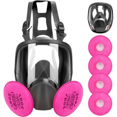 6800 Full Face Gas Mask with 4x 2097 Filters, for Dust, Organic Vapor, Chemical & Welding Protection