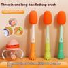 4 In 1 Long Handle Cup Brush Multi-Functional Cup Cleaning Brush Silicone 360-Degree Cleaning Brush