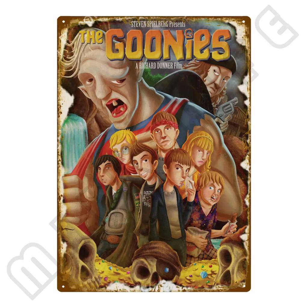 Klassischer Film GOONIES Kinoposter Blechschild für Zuhause Bauernhaus Café Küche Badezimmer Toilette Wohnzimmer Wanddekoration