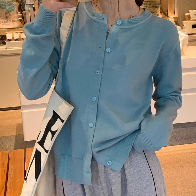 Long Sleeve Knit Cardigan Women Spring Summer Korean Loose Slimming Outerwear Sweater Top