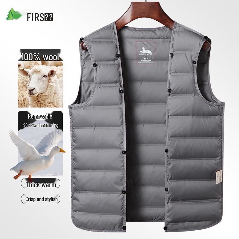 Shanshan Men's 100% Wool Down-Filled Mid-Length Overcoat