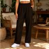 Women’s Casual Relaxed Fit Long Pants with Elastic Waistband and Side Pocket for Everyday Wear and Leisure Activities