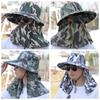 Neckline Mask Sunscrean Bucket Hat Cotton Cover Face Cap Simple Outdoor Fishing Cap  Sun Protection
