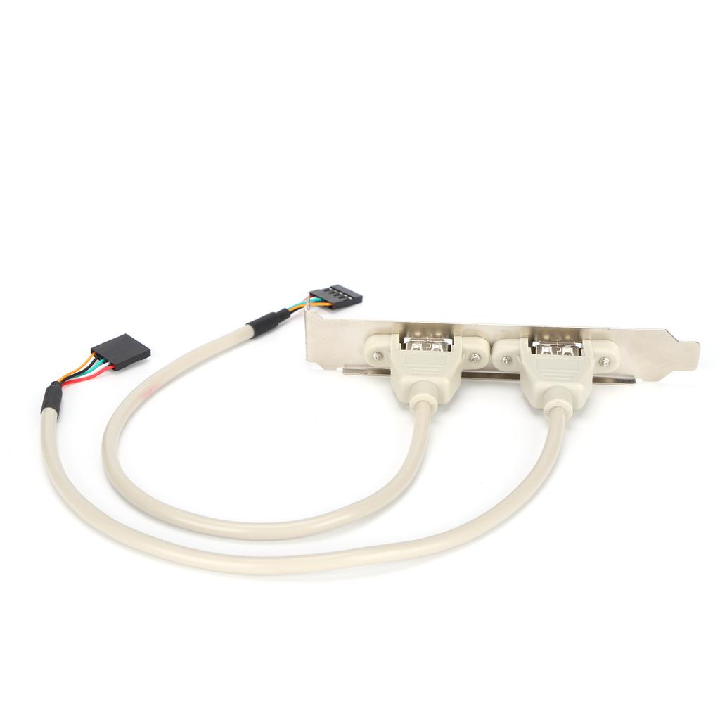Front Panel Expansion 2 Ports USB 2.0 Plug and Play with Slot Plate Bracket Panel Cable Adapter