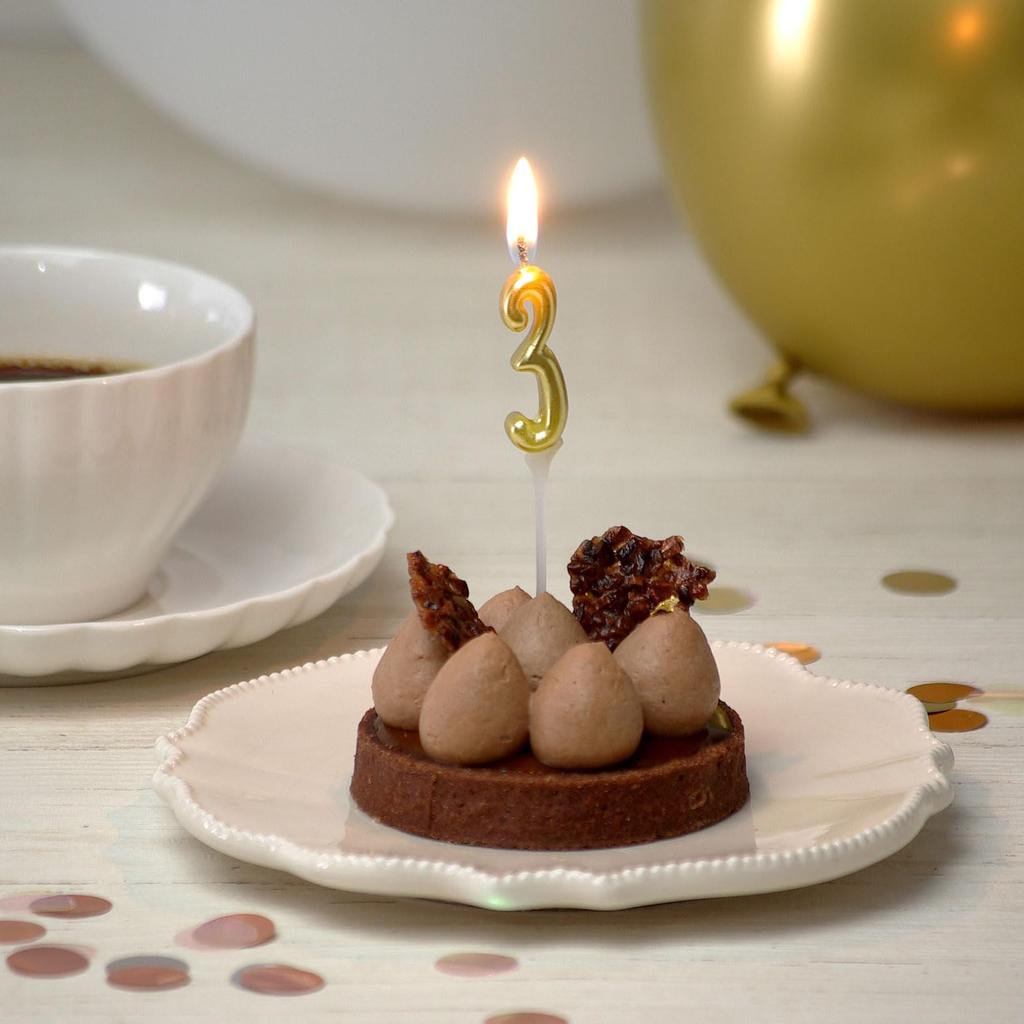 Kameyama Number Candles Mini Gold set Number Candles Birthday 0-9 10-piece