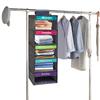 5-Shelf Hanging Closet Organizer with 5 Side Pockets Weekly Clothing Divider with Labeled Days Hanging Storage Shelves for Home
