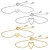 Fashionable Hollow Heart Charm Bracelet Stainless Steel Adjustable Chain Accessory Fashion Jewelry Gift for Her
