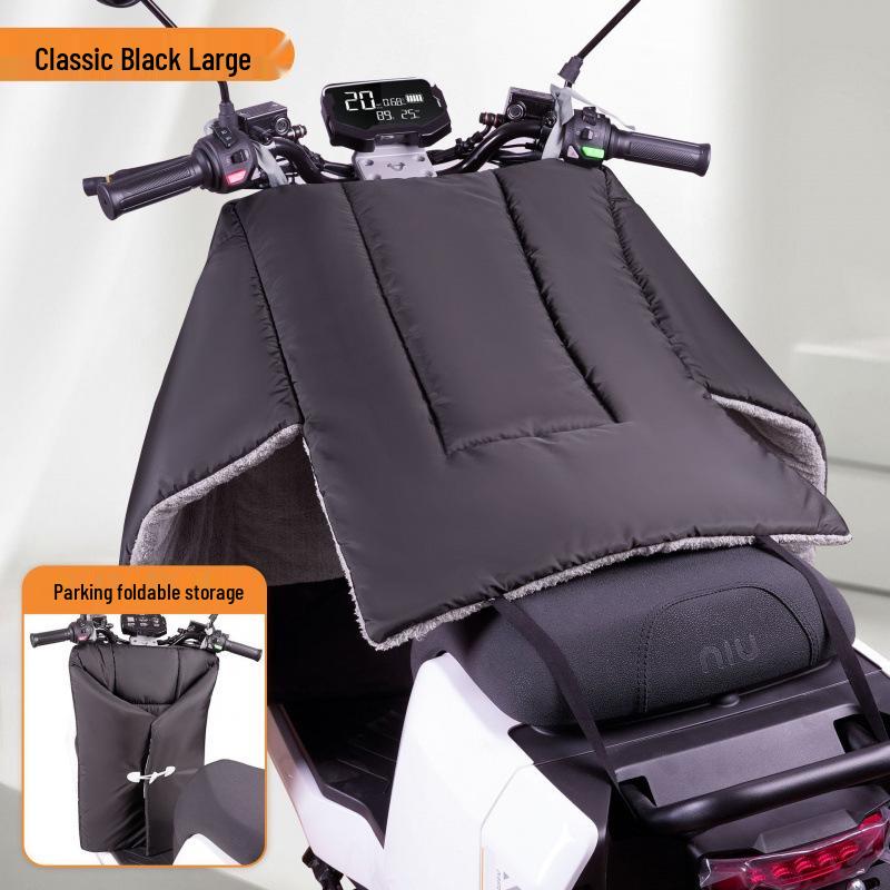 Electric Vehicle Windshield Winter Velvet Windproof Cover & Battery Motorcycle Knee Pads for Cold Protection