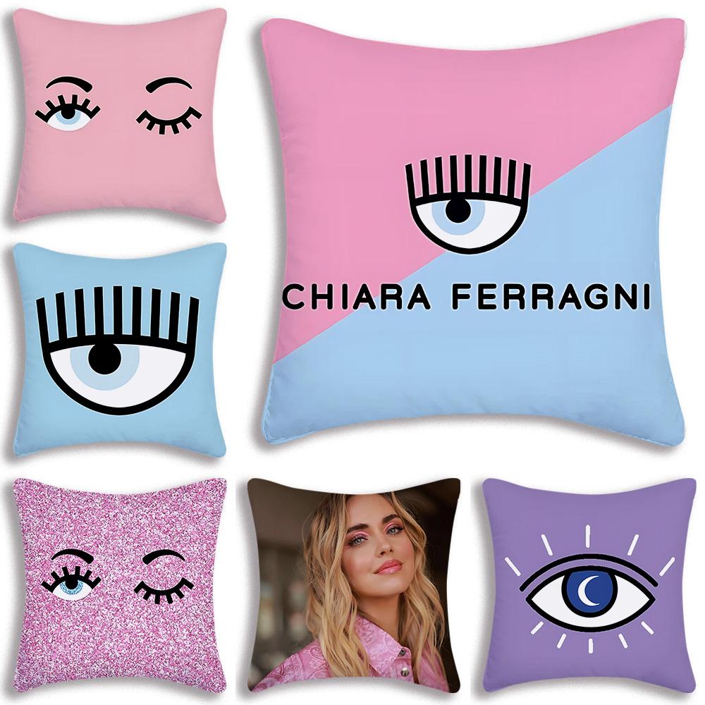 Hot Eyes Pillow Covers Cartoon Sofa Decorative Home C-Chiara Double-sided Printing Short Plush Cute Cushion F-Ferragnies Cover