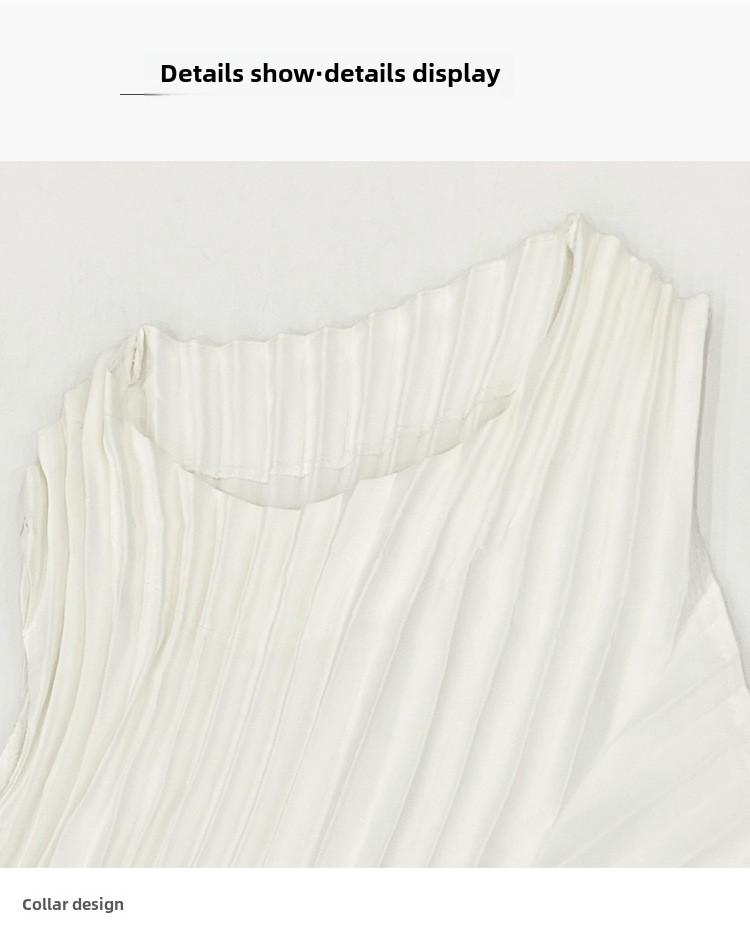 Women's Spring/Summer 2025 Sleeveless Slim Fit Pleated Dress In New French Style