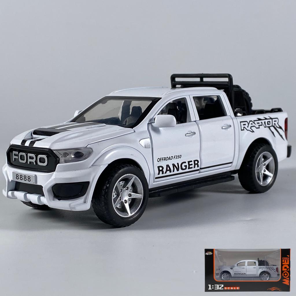1/32 Ford Raptor F350 Pickup Truck Alloy Off Road Car Diecast Model Sound & Light Desktop Collection Decorative Gift Boy Display