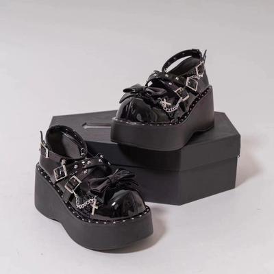 Japanische Cos Einzelschuhe subkulturelle dicke Sohlen erhöhen den neuen Spice Girl Dark Punk Stil Lolit Schuhe