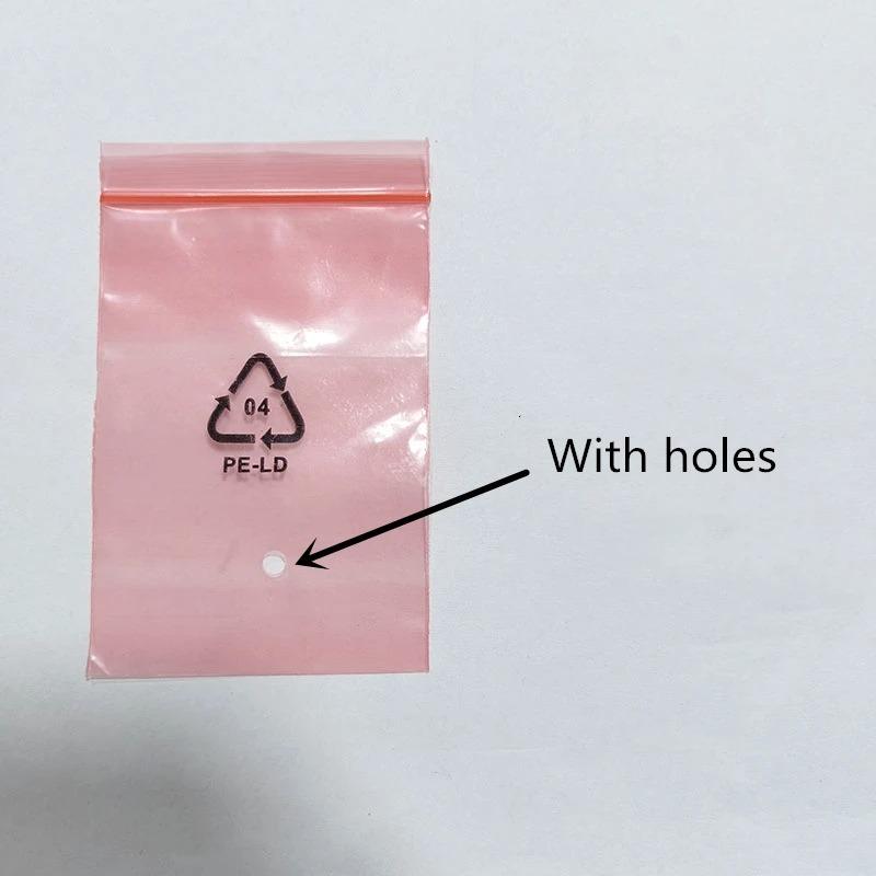 

PE Красный Антистатический ЭлектричествоСамозапечатывающийся Мешок Экологическая Маркировка Электронная Упаковка Для Хранения Продуктов Сумки На Молнии 7x11cm 100pcs