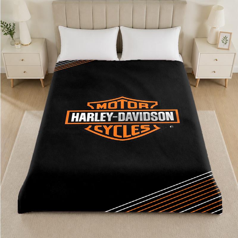 Coperta in Flanella con Stampa Harley-Davidson Morbida e Calda Coperta Pluche per Letto Divano Divano Uso Domestico Indoor