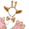4 Pieces Animals Costume Set Animal Headband Gloves Bowtie and Tail for Stage Performance