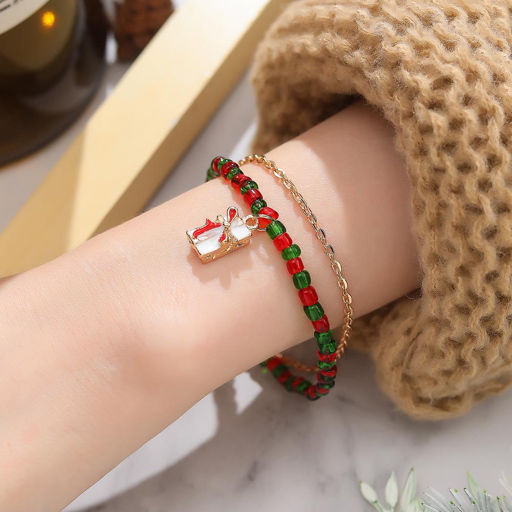 

European and American Christmas Bell Bracelet Set - High-end Gift Box Edition