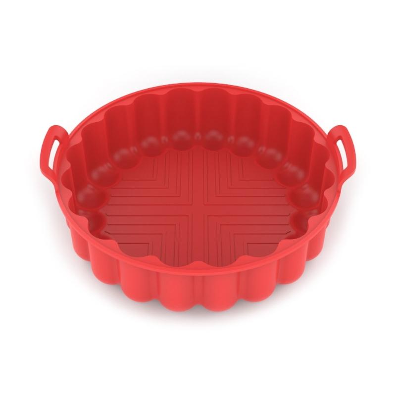 Rectangular/Round Air Fryer Pad NonStick Silicone Mat Reusable Air Fryer Accessories Silicone Material for Air Fryer