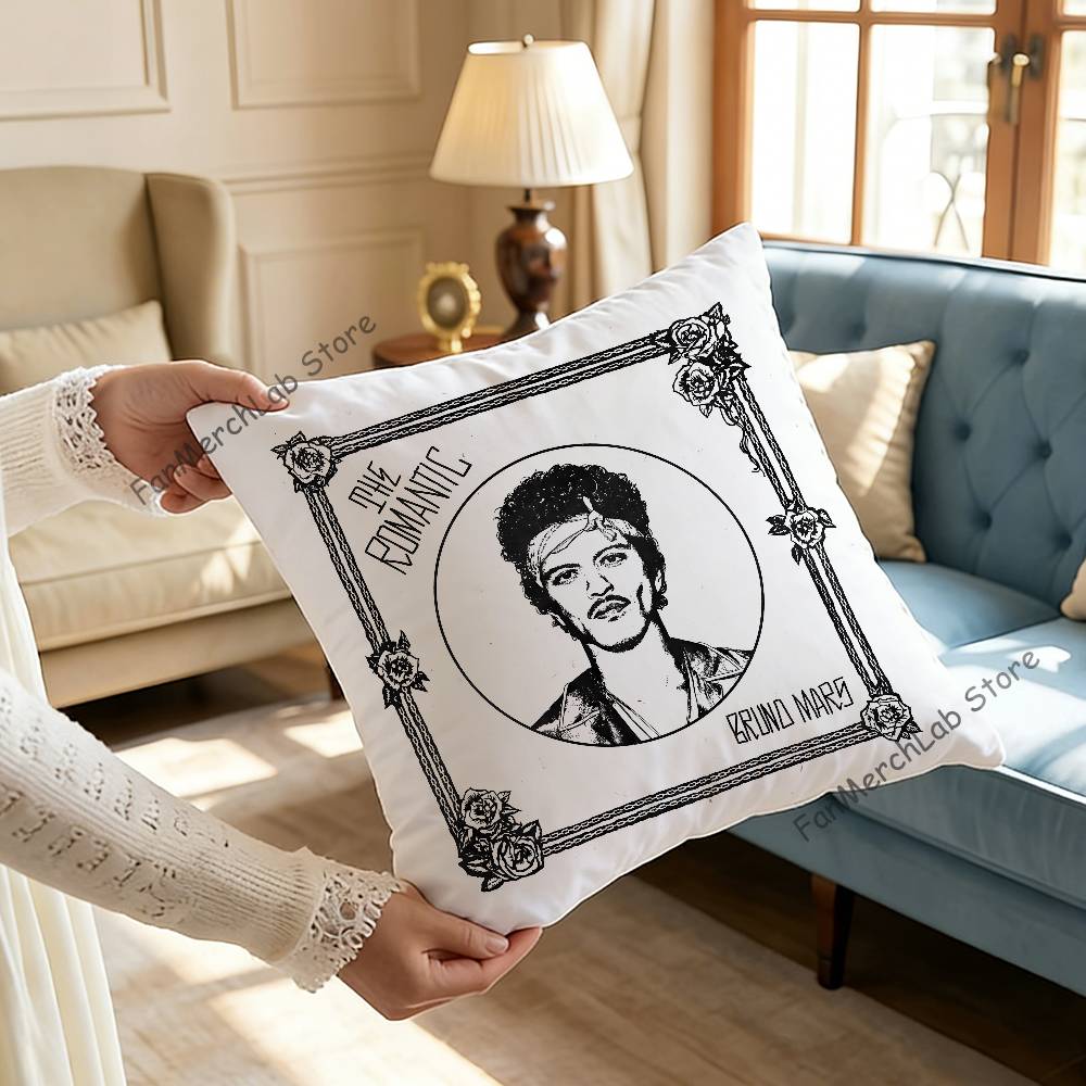 Singer BBruno MMars Printed Pillow Cover Cushion Case Simple Sofa Pillow Case No Pillow Core