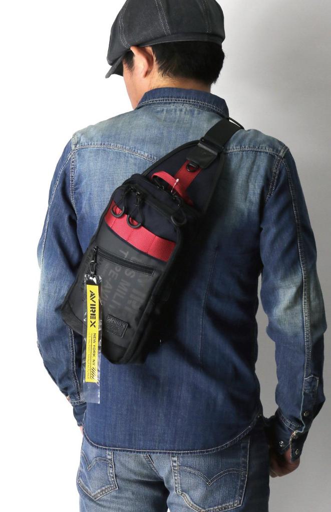 AVIREX Body Shoulder Bag for Men and Size AVX591 One-Shoulder Bag, Women, F, Black,
