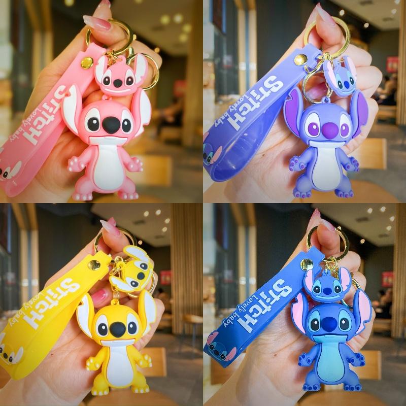 Niedlicher Cartoon Stitch Schlüsselanhänger Anhänger Weiches PVC-Material Einzelverpackung