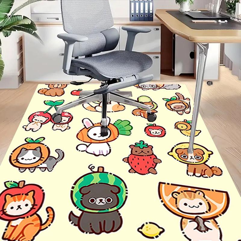1PC Cat Fruit Extra Large Non-Slip Floor Carpet, Office, Family, Bedroom, Studio - Large Area Rug Indoor Rugs, Vibrant Colors-A294