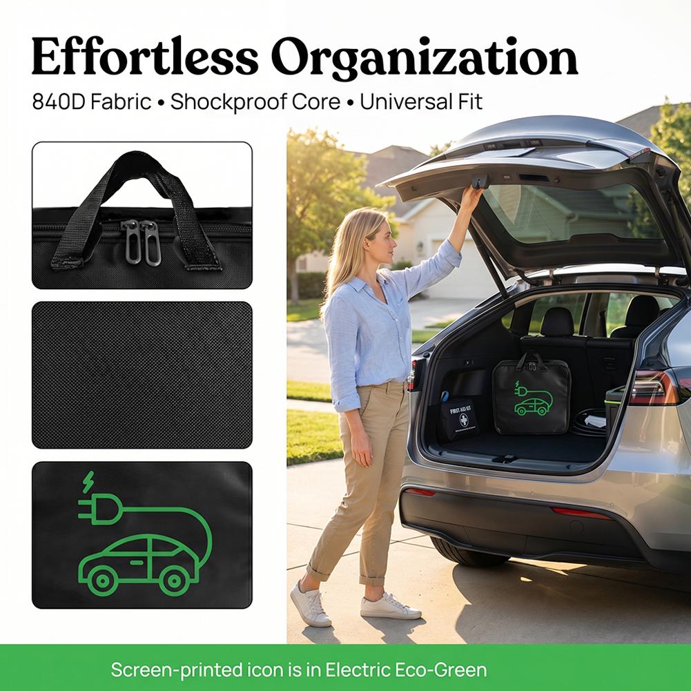 1PCS Electric Car Charger Storage Bag Waterproof Car Battery Cable Handled Bag EV Car Charging Gun Storage Organizer
