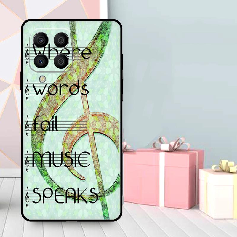 Music Note Musical Treble Clef Case For Samsung Galaxy M16 M31 M21 M13 M33 M53 M15 M35 M55 M36 M56 M12 M32 M52 M14 M34 M54