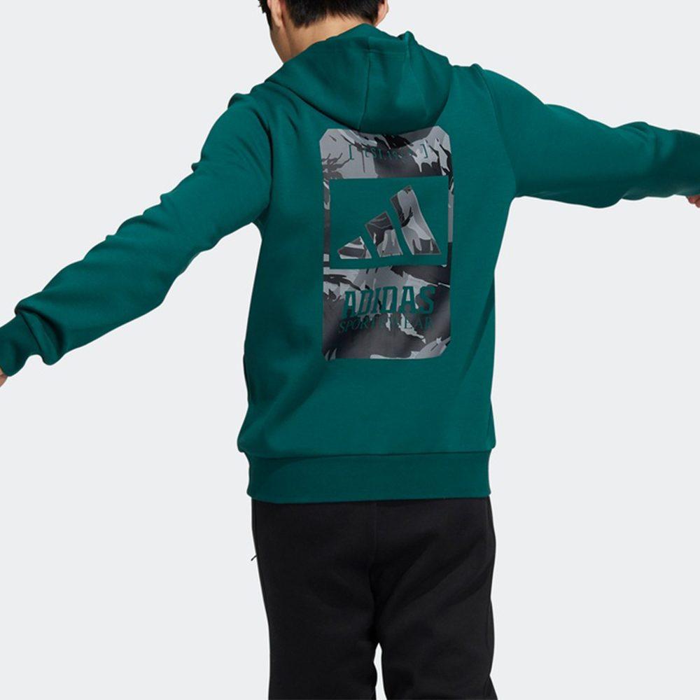 Adidas Sweatshirts Men's Green Hooded Moderate Regular H39273