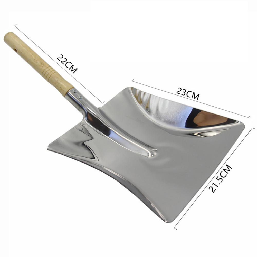 1Pcs Chimney Shovel Stainless Steel Dustpan Ash Shovel Wood Handle Fireplace Multifunctional Garden Hand Cleaning Tools