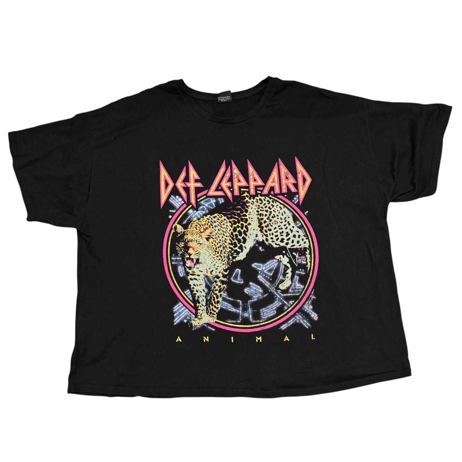 

Def Leppard Shirt 2XL Black Tour Concert Rock Band Tee Music Merch Graphic Print XL