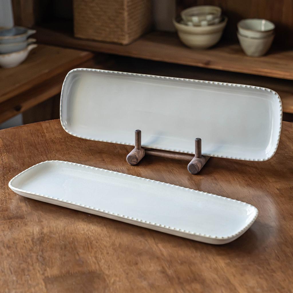Plate Tray Household High-End Ceramic Fish Plate Creative Rectangular Plate Tableware Plate Sushi Special Plate