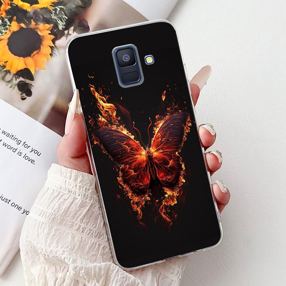 For Samsung Galaxy A6 2018 Case Luxury Painted Cover Soft Silicone Phone Case For Samsung A 6 A6 GalaxyA6 2018 Back Cover Coque