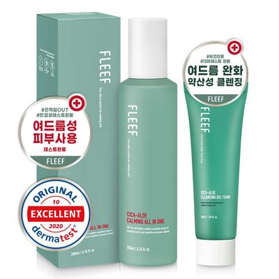 Cica Aloe Calming All-in-One 200 ml + Akne Relief Mildly Acidic Cleansing Foam 50 ml 2 Sorten, 1 Set
