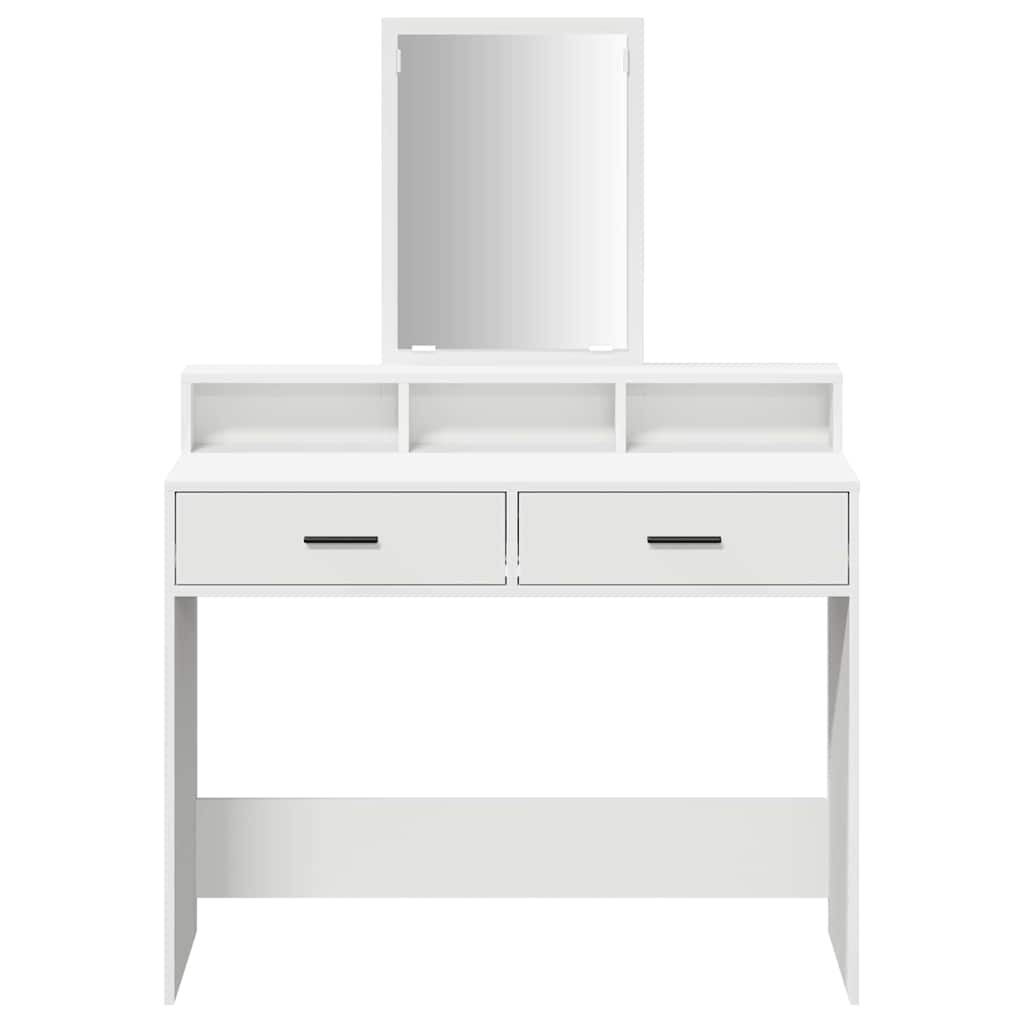 Makeup Table with Shelf White 100 x 41 x 140 cm Engineered Wood