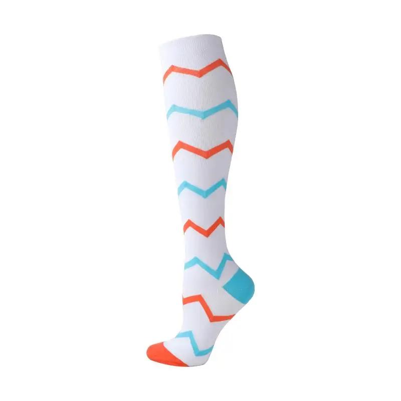 Neue Kompressionssocken für Leggings Atmungsaktiv Laufen Radfahren Druck Fußball Socke für Erwachsene Koreanische Edition Netzwerk-Drucksocken