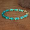 Fire Green Shaded Opal Three Beads Dainty Bracelet, Natural Opal Beaded Bracelet, Opal Birthstone Bracelet, Opal Gold Bracelet, Gift for Mom