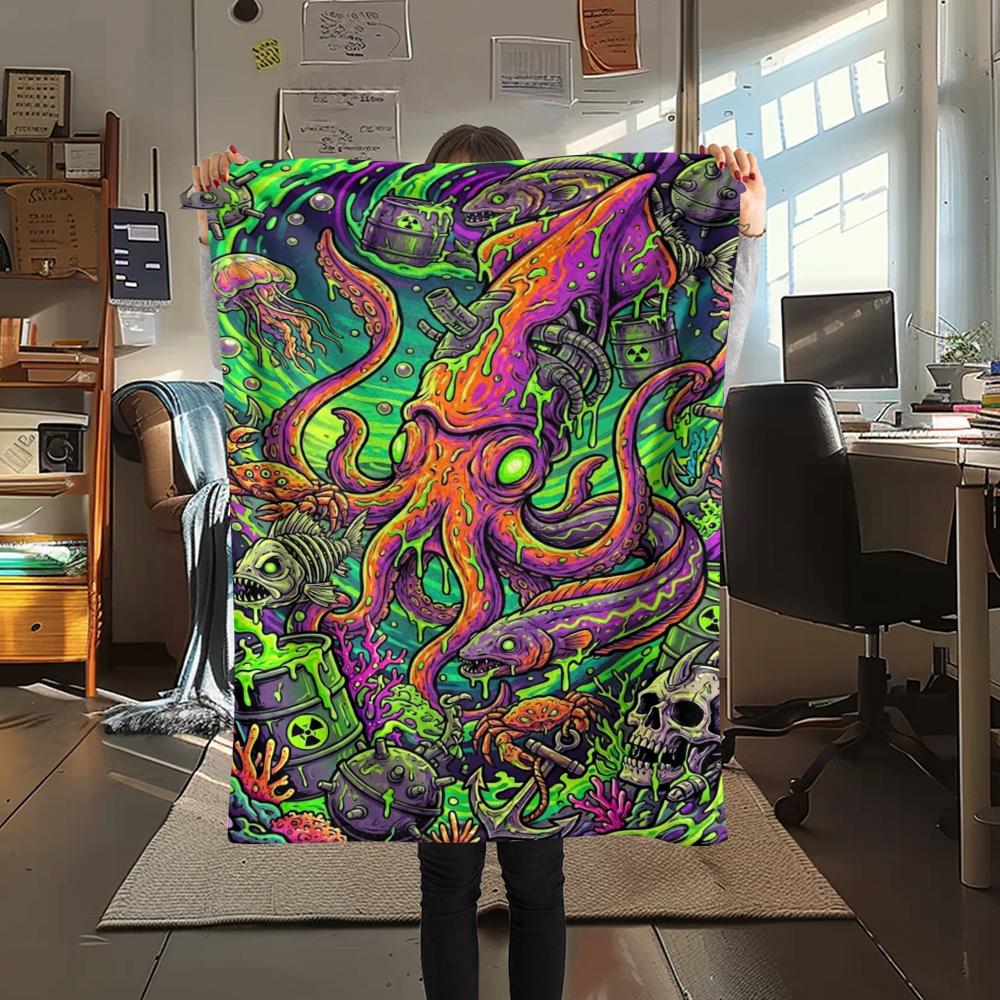 Corrosive marine organisms Print Flannel Blanket,High quality Comfortable for All Seasons,Home Decor,Warmth and Comfort,Perfect for Christmas Gifts