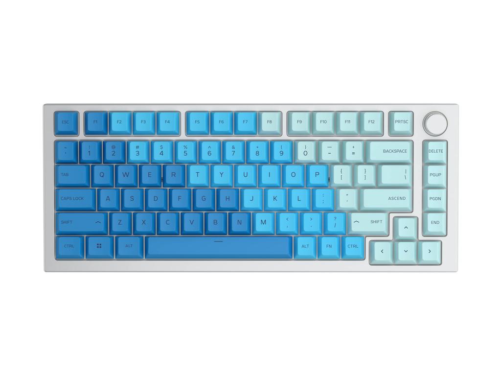 Glorious PBT English Compatible with All Gaming Keyboard Light Blue Keycaps, Layout, Full-Size, Tenkeyless, Compact, Sizes, 100%, 96%, 85%, 75%, 65%,