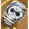 Mens Watch Square Dial Fashion Quartz Wrist Watches Multifunctional Chronograph Waterproof Luminous Gifts Box