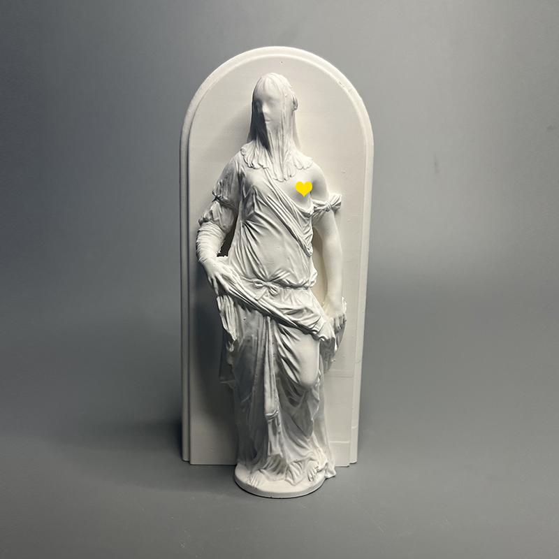 Креативная Белая Гипсовая Фигура-Скульптура Музея Лувра в Париже Современная Маскированная Женская Фигура Статуэтка Поделки Эстетичный Декор Интерьера