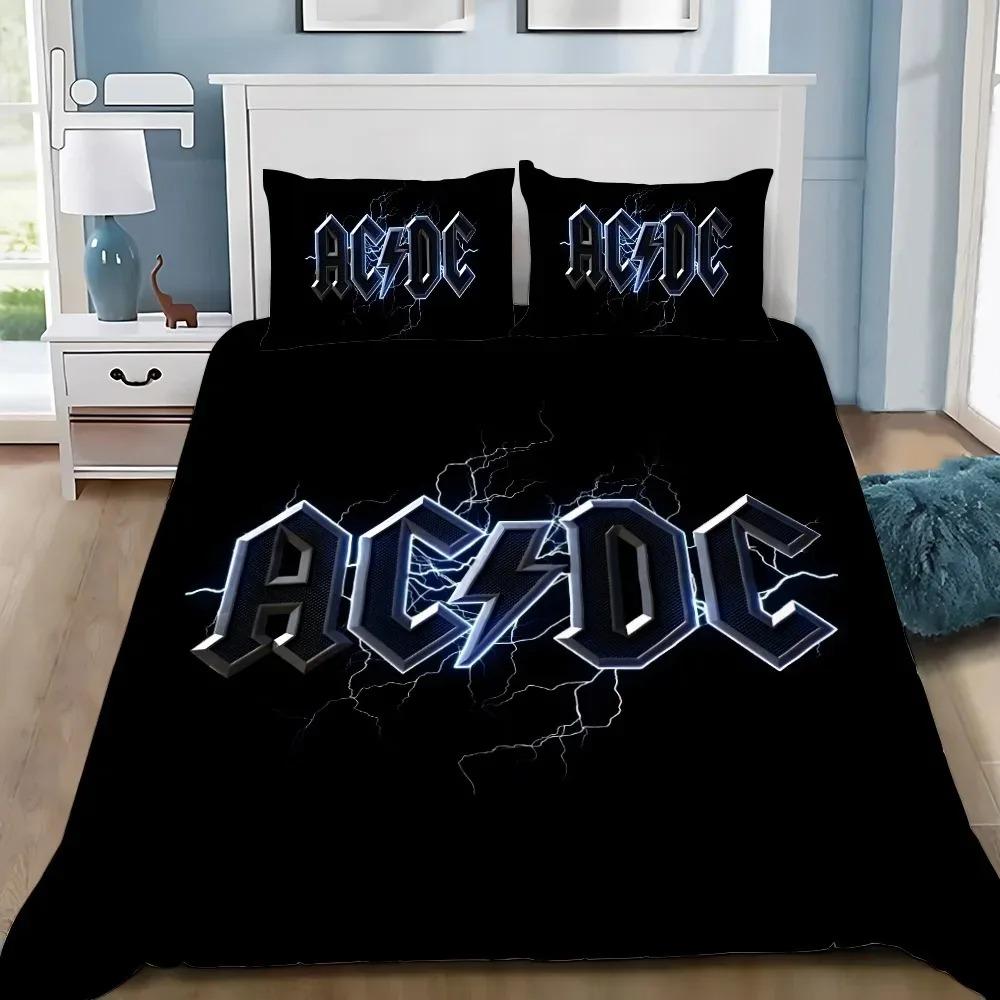 Nádherné povlečení s tématem AC/DC Rock Band, povlak na přikrývku a povlak na polštář, dekorace do ložnice, dárek pro chlapce a dívky