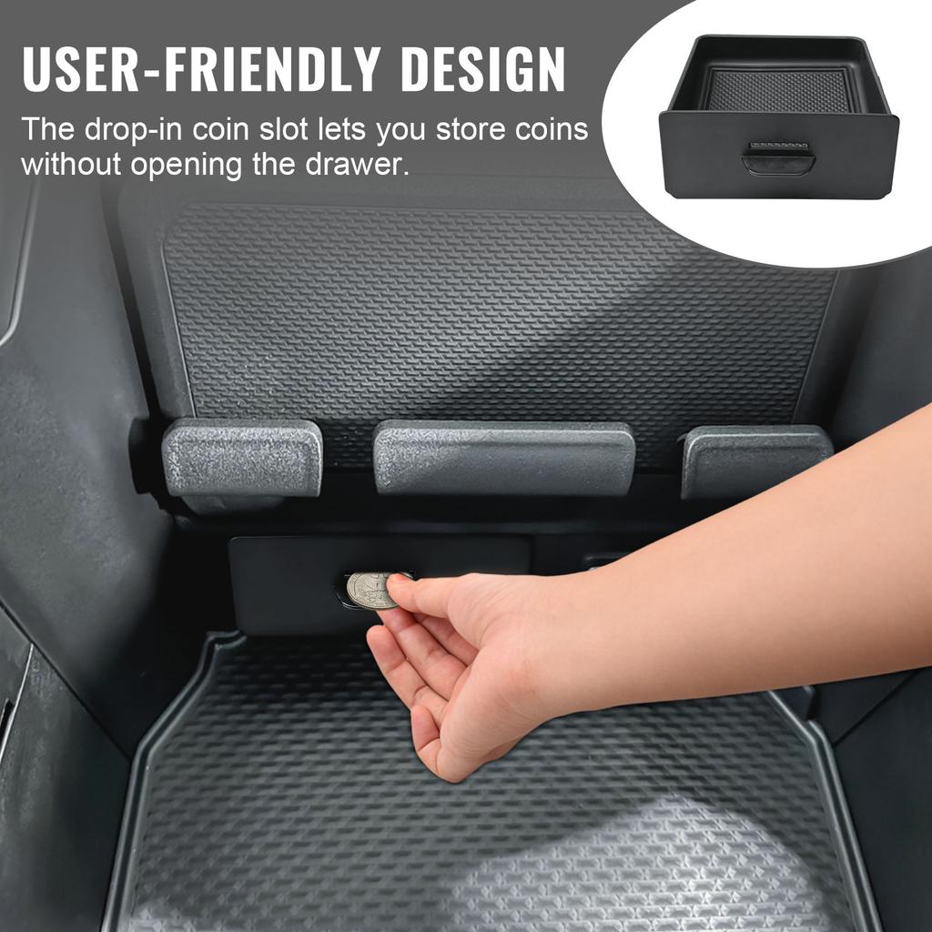 BII1 Drawer Storage Organizer for 2019–2026 Dodge RAM 1500 2500 3500 Center Console Drawer Storage Cubby Interior Box Accessories