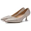 Light luxury high-end women's shoes heightened thin heels early spring single shoes small rhinestones commuting not tired feet high heels