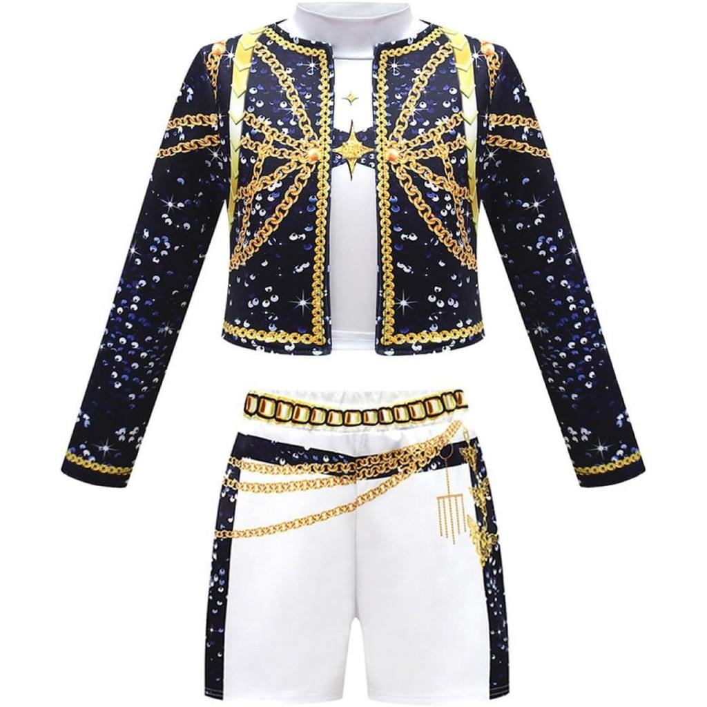 Dětský Dívčí Kpop Lovec Démonů Cosplay Rumi Zoey Mira Cosplay Kostýmní Sada 3D Potisk Dětské Oblečení na Pódiové Vystoupení Halloweenská Párty