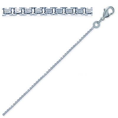 [C7435] - Silver 'Venetian' Silver Chain - 45 Cm 1.5 Mm