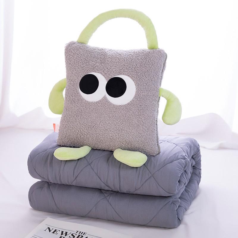 Cartoon Plush Toy Pillow Blanket Combo For Sofa Bed Office Nap Gift Doll Adults