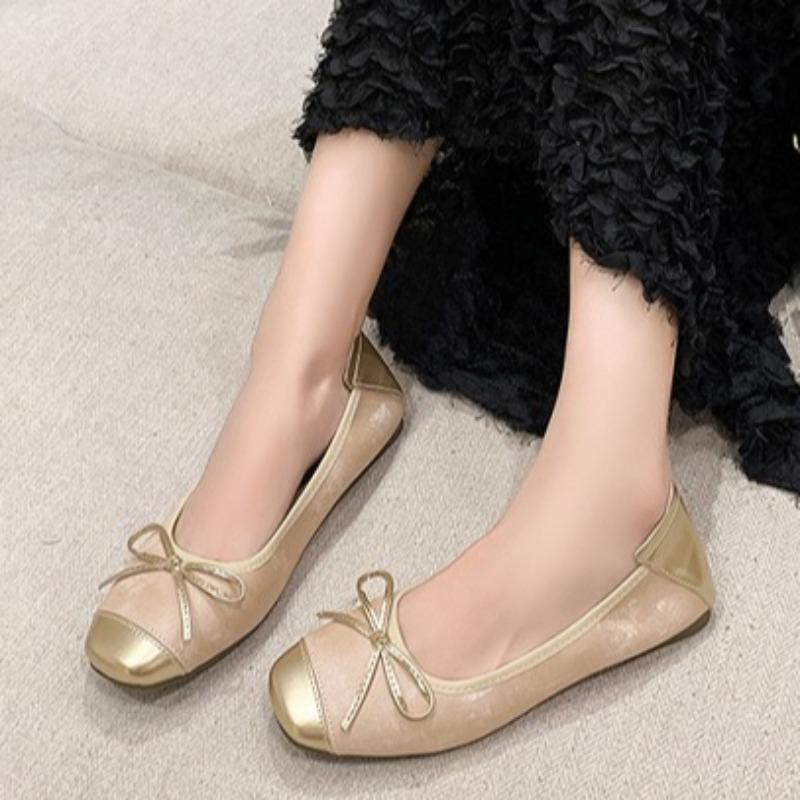 

Fashion 2025 Fashion Shallow Women s Flats New Sequins Daily Hot Sale Butterfly-knot Light Soft Bottom Comfortable Flat Low Heelszapatos 35 шампанского