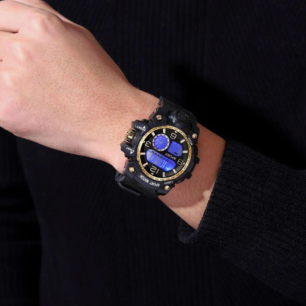 Mens Multifunction Outdoor Tactical Waterproof Watch With Night Glow For Teens And Students