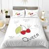 Cute Chic Fruit Bedding Set For Kids Girls Boys Room Decor Tropical Pineapple Cherry Pomegranate Print Duvet Cover Pillowcases